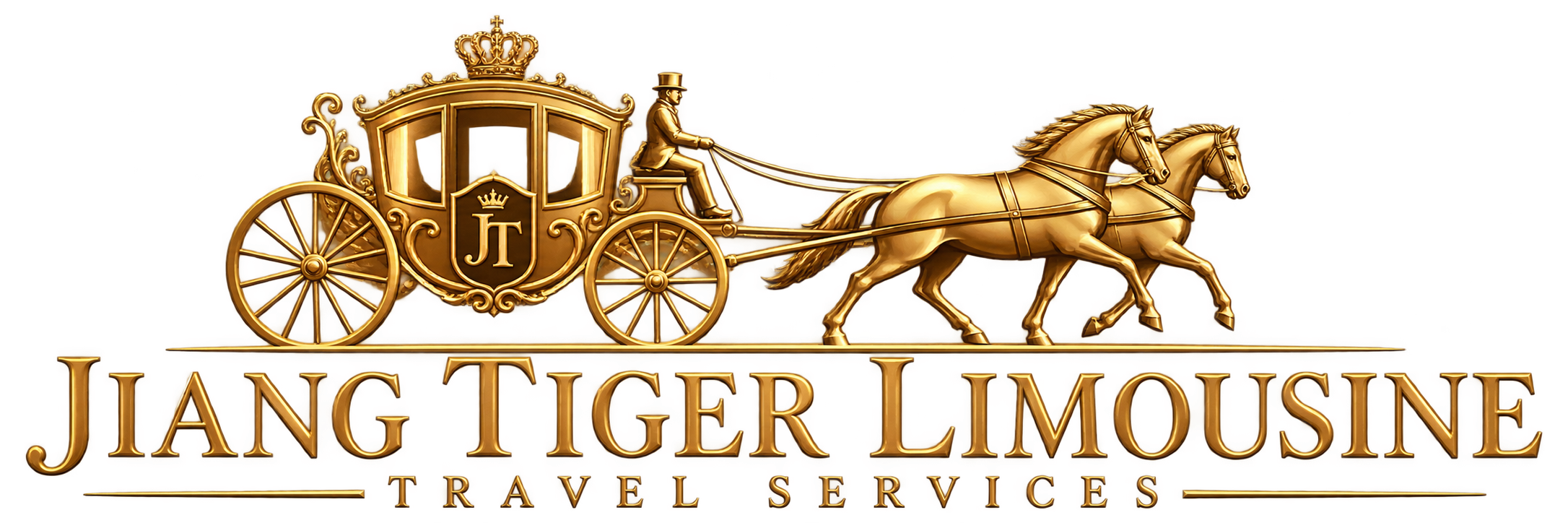 Jiang Tiger Limousine Travel Services — gold carriage logo